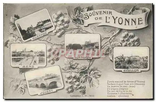 Ansichtskarte AK Souvenir de l'Yonne  Sens Tonnerre Joigny Avallon Auxerre