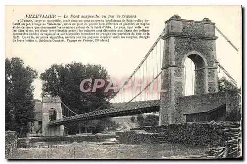 Cartes postales Villevalier Le Pont suspendu vu par le travers