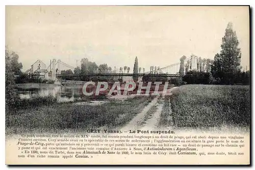 Cartes postales Cezy Yonne Le Pont suspendu