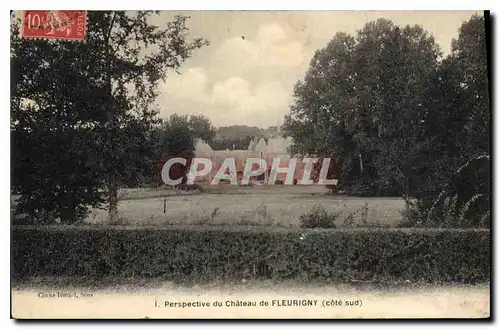 Cartes postales Perspective du Chateau de Fleurigny cote sud