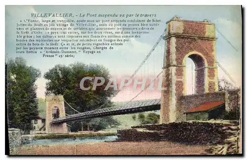 Cartes postales Villevalier Le Pont suspendu va par le travers