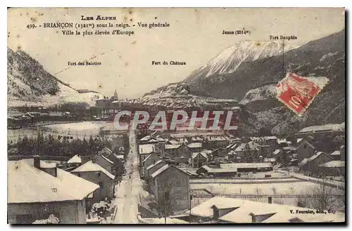 Cartes postales Briancon sous la neige Vue generale Ville la plus elevee d'Europe