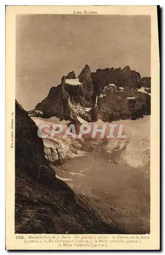 Cartes postales Les Alpes Muraille Sud de la Meije