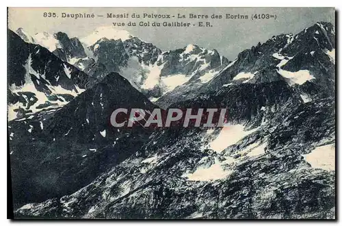 Ansichtskarte AK Dauphine Massif du Pelvoux La Barre des Eorins vue du Col du Galibier