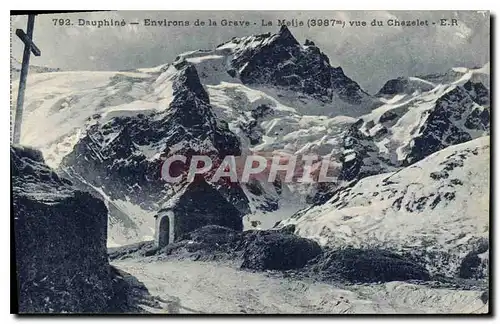 Cartes postales Dauphine Environs de la Grave La Meije vue du Chazelet