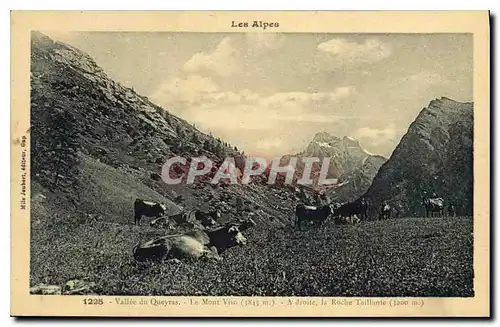 Cartes postales Les Alpes Vallee du Queyeas A droite la Roche Taillante