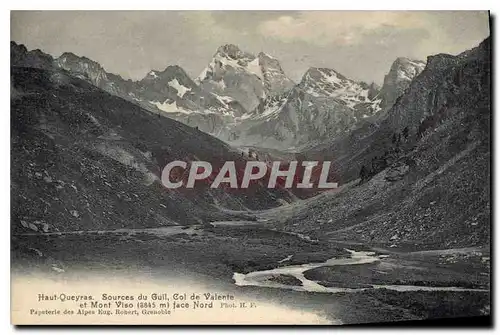 Ansichtskarte AK Haut Queyras Sources du Guil Col de Valente et Mont Viso face Nord