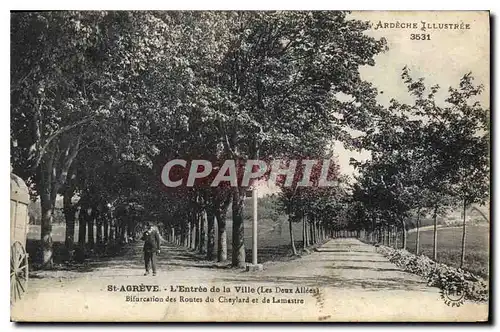 Cartes postales St Agreve L'Entree de la Ville Les Deux Allees