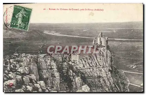 Ansichtskarte AK Ruines du Chateau du Crussol pres St Peray Ardeche