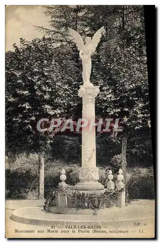 Ansichtskarte AK Vals les Bains Monument aux Morts pour la Patrie