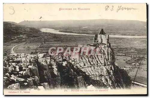 Ansichtskarte AK Environs de Valence Ruines du Chateau de Crussol