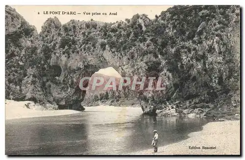 Cartes postales Le Pont d'Arc Vue prise en Aval