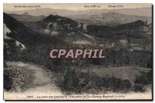 Cartes postales La crete des Cevennes Vue prise de la Champ Raphael Ardeche