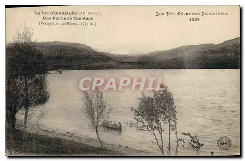 Cartes postales Le Lac d'Issarles Une Partie de Canotage Perspective du Mezenc