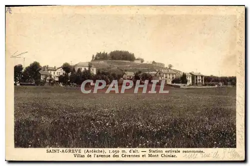 Cartes postales Saint Agreve Ardeche Station estivale renommee Villas de l'avenue des Cevennes et Mont Chiniac