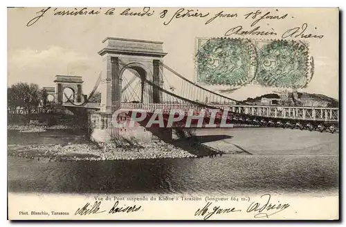 Cartes postales Vue du Pont suspendu du Rhone a Tarascon