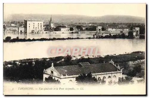 Ansichtskarte AK Tarascon Vue generale et le Pont suspendu