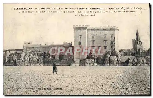 Cartes postales Tarascon Clocher de l'Eglise Ste Marthe et Chateau du Roi Rene Cote du Rhone