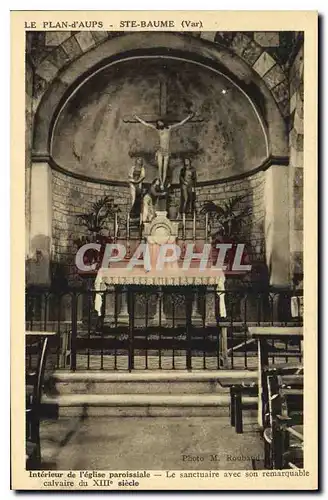 Cartes postales Interieur de l'Eglise paroissiale Le sanctuaire avec son remarquable calvaire du XIII