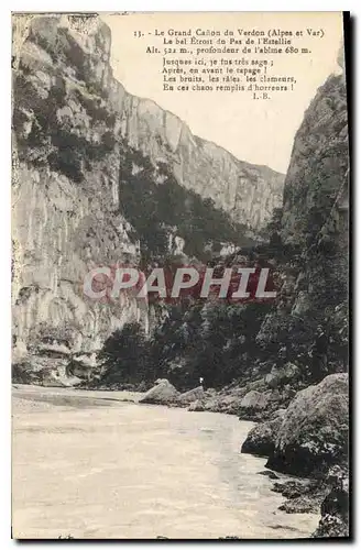 Cartes postales Le Grand Canyon du Verdon Alpes et Var le Bel Etroit du Pas de l'Estellie