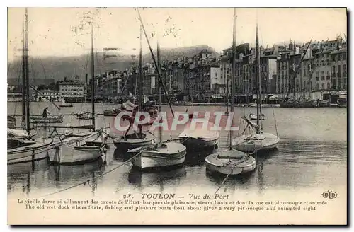 Ansichtskarte AK Toulon Vue du Port la Vieille darse ou sillonnent des Canots de l'Etat Barques de plaisance Stea