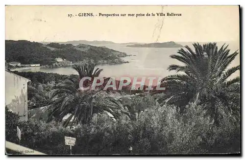 Cartes postales Giens Perspective sur mer prise de la Villa Bellevue