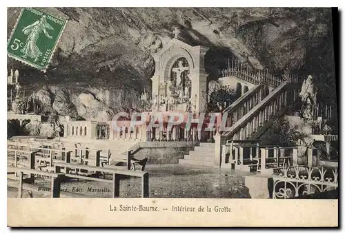 Cartes postales La Sainte Baume interieur de la Grotte