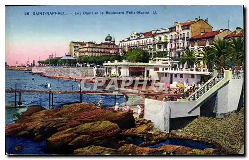 Cartes postales Saint Raphael Les Bains et le Boulevard Felix Martin