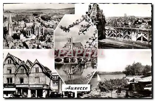 Cartes postales Auxerre vue generale vue prise de l'Eglise St Pierre La Cathedrale Vieilles Maisons Xv siecle La