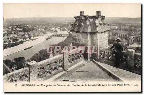 Cartes postales Auxerre Vue prise du Sommet du Clocher de la Cathedrale vers le Pont Paul Bert