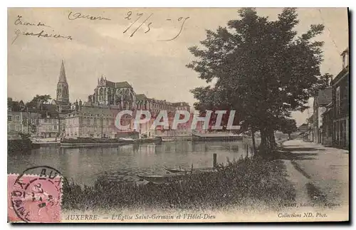 Cartes postales Auxerre L'Eglise Saint Germain et l'Hotel Dieu