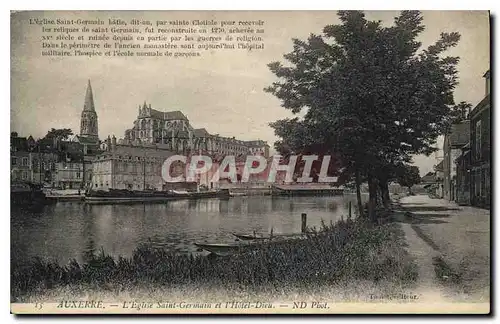 Cartes postales Auxerre L'Eglise Saint Germain et l'Hotel Dieu