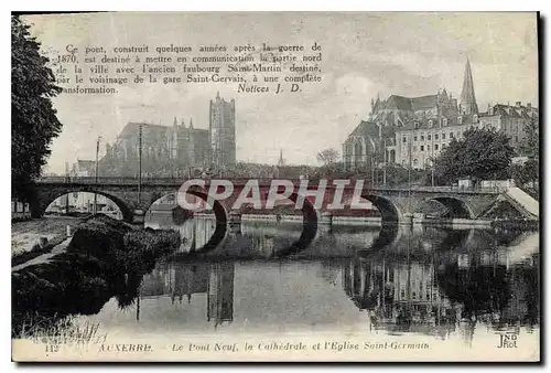 Cartes postales Auxerre Le Pont Neuf la Cathedrale et l'Eglise Saint Germain