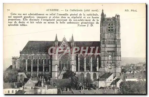 Ansichtskarte AK Auxerre La Cathedrale cote nord