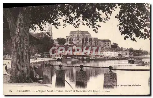 Cartes postales Auxerre L'eglise Saint Germain vue de la promenade des Quais
