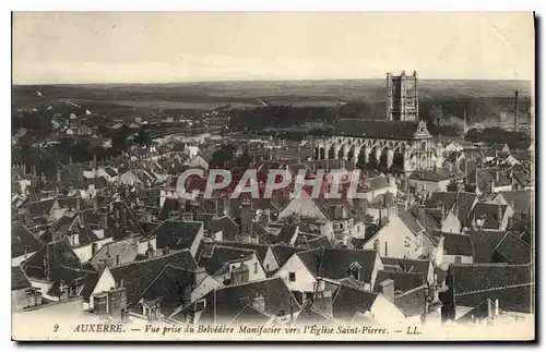 Ansichtskarte AK Auxerre vue prise du Belvedere Manifacier vers L'Eglise Saint Pierre