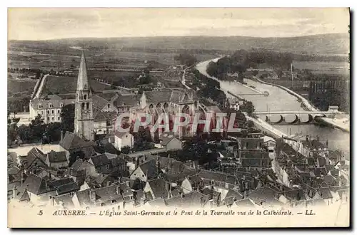 Ansichtskarte AK Auxerre L'Eglise Saint Germain et le Pont de la Tournelle vus de la Cathedrale