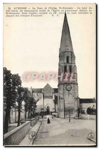 Ansichtskarte AK Auxerre La Tour et l'eglise St Germain la tour du XII siecle