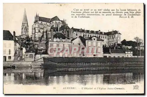 Cartes postales Auxerre L'Hopital et l'Eglise Saint Germain