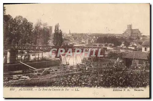 Ansichtskarte AK Auxerre Le pont du Chemin de Fer