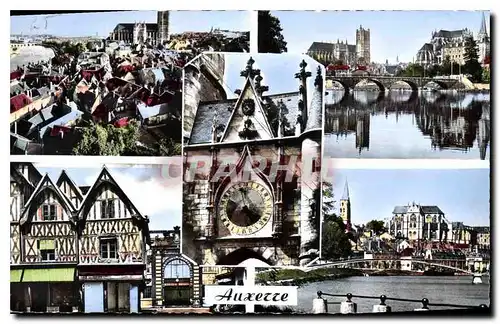 Cartes postales moderne Auxerre vue generale Bords de l'Yonne Tour de l'Horloge Vieille maison XV S Eglise St Germain
