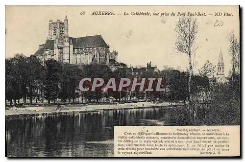 Cartes postales Auxerre la Cathedrale vue prise du Pont Paul Bert