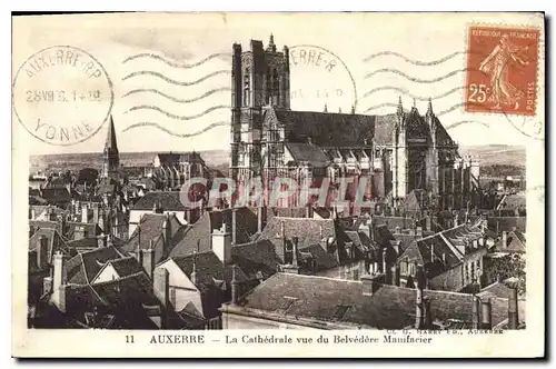 Cartes postales Auxerre la Cathedrale vue du Belvedere Manifacier