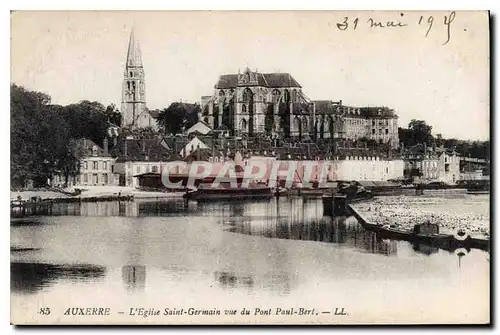Cartes postales Auxerre l'Eglise Saint Germain vue du Pont Paul Bert