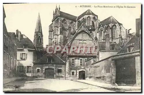 Cartes postales Auxerre la Place Montbrun et l'Eglise St Germain