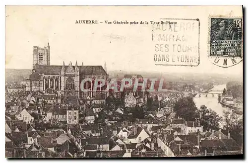 Cartes postales Auxerre vue generale prise de la Tour St Pierre