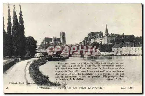 Ansichtskarte AK Auxerre vue prise des Bords de l'Yonne