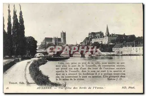 Cartes postales Auxerre vue prise des Bords de l'Yonne