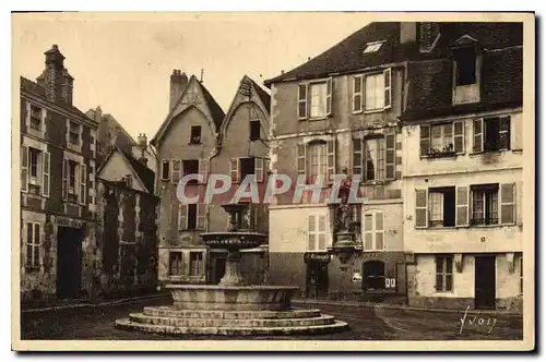 Ansichtskarte AK Auxerre Yonne Bieilles Maisons et Fontaine place St Nicolas