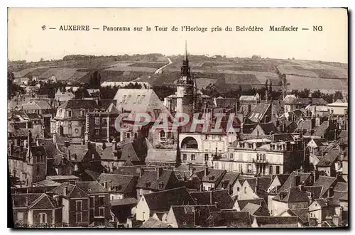 Cartes postales Auxerre Panorama sur la Tour de l'Horloge pris du Belvedere Manifacier
